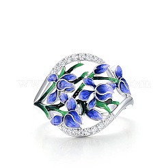 Brass Micro Pave Cubic Zirconia Enamel Finger Rings for Women&nbsp;WG2D2AD-01