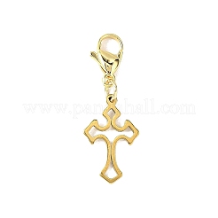 6Pcs 2 Colors Cross 304 Stainless Steel Pendant Decorations&nbsp;HJEW-JM04495