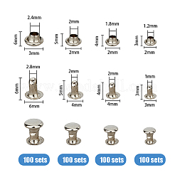 400 Sets 4 Styles Iron Rivets&nbsp;IFIN-FH0001-80