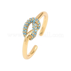 Brass Micro Pave Cubic Zirconia Finger Rings&nbsp;RJEW-C153-01G