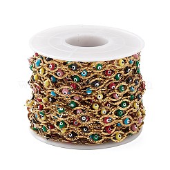 304 Stainless Steel Evil Eye Enamel Link Chains&nbsp;CHS-P016-31G