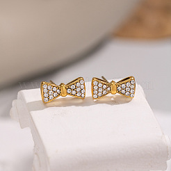 304 Stainless Steel Bowknot Stud Earrings&nbsp;HI2869