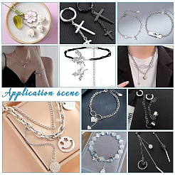 100Pcs 2 Colors 304 Stainless Steel Chain Extender&nbsp;STAS-UN0060-92