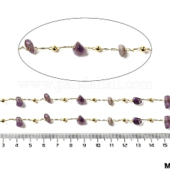 Handmade Natural Amethyst Chip Beaded Chains&nbsp;CHC-F020-09G-10
