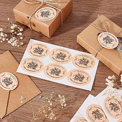 30Sheets Self-Adhesive Kraft Paper Gift Tag Stickers&nbsp;DIY-OC0009-12