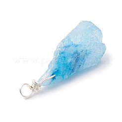 Electroplated Natural Quartz Crystal Dyed Pendants&nbsp;PALLOY-JF02324-04