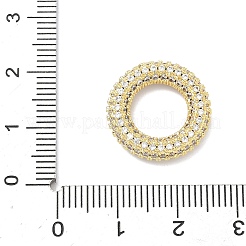 Brass Micro Pave Clear Cubic Zirconia Linking Rings&nbsp;KK-H539-11G