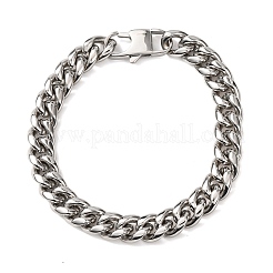 304 Stainless Steel Cuban Link Chain Bracelets for Women Men&nbsp;BJEW-F529-16P