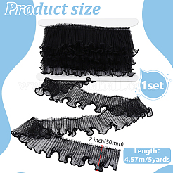 5 Yards Polyester Pleated Lace Trim&nbsp;OCOR-FG0003-36D