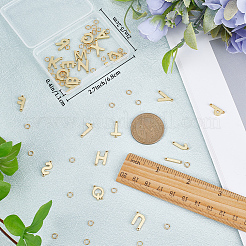 26Pcs 26 Styles Brass Letter Connector Charms with 52Pcs Open Jump Rings&nbsp;KK-CN0002-66