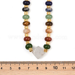 Natural Red Jasper & Red Agate & Quartz Crystal & Green Aventurine & Blue Spot Stone & Topaz Jade & Mahogany Obsidian & Tiger Eye & Synthetic Malachite Beaded Necklaces&nbsp;NJEW-B137-01