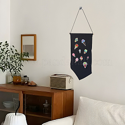 2Pcs 2 Colors Cotton Wall Hanging Brooch Organizer Storage&nbsp;AJEW-CP0010-43