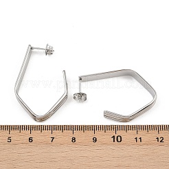 304 Stainless Steel Polygon Stud Earrings&nbsp;EJEW-P324-12P