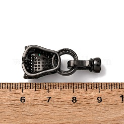 Brass Micro Pave Cubic Zirconia Fold Over Clasps&nbsp;ZIRC-L062-K01-M-1