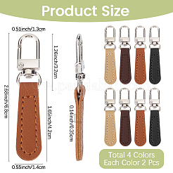 8Pcs 4 Colors PU Leather Zipper Pulls for Handbags Luggage and Jacket&nbsp;FIND-CL0002-10