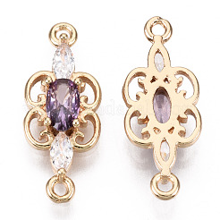 Brass Micro Pave Cubic Zirconia Links Connectors&nbsp;KK-R111-008-A03