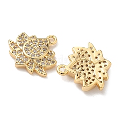 Brass Micro Pave Cubic Zirconia Charms&nbsp;X1-KK-C099-09G