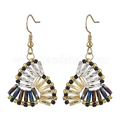 304 Stainless Steel with Glass Seed Beads Dangle Earrings&nbsp;EJEW-MZ00821