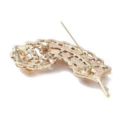 Leaf Alloy Pave Acrylic Rhinestone Brooch&nbsp;LS-JEWB-C029-17B
