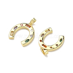 Brass Micro Pave Cubic Zirconia Pendants&nbsp;KK-D235-12G