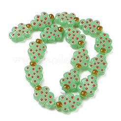 Christmas Theme Transparent Glass Enamel Beads&nbsp;LAMP-B028-02