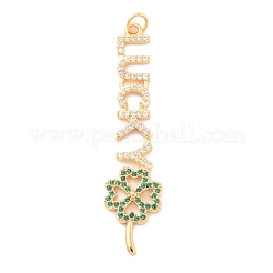 Eco-Friendly Brass Micro Pave Cubic Zirconia Pendants&nbsp;KK-K268-37G