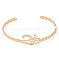 201 Stinless Steel God Eye of Horus Cuff Bangles for Women&nbsp;LS-BJEW-P337-01G