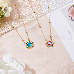 8Pcs 4 Colors Brass Cubic Zirconia 2-Loop Pendants&nbsp;KK-DC0003-51