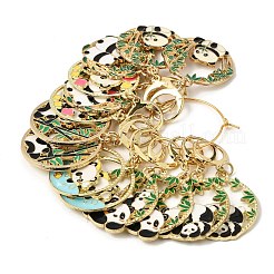 Alloy Enamel Panda Pendant Stitch Markers&nbsp;HJEW-AB00267