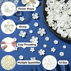 12 Styles ABS Plastic Imitation Pearl & Resin Bead Caps&nbsp;DIY-CJ0002-40