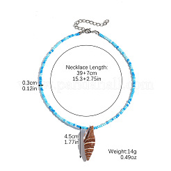 Summer Beach Natural Shell Pendant Glass Seed Beaded Necklaces for Women&nbsp;FS-WGEF253-11