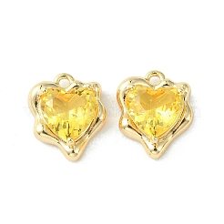 Brass Micro Pave Cubic Zirconia Charms&nbsp;KK-L208-06G-04