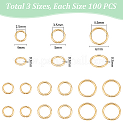 300Pcs 3 Styles 304 Stainless Steel Open Jump Rings&nbsp;STAS-UN0061-01