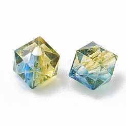 Two Tone Transparent Spray Painted Acrylic Bead&nbsp;X-ACRP-T005-26B