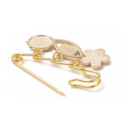 3Pcs 3 Style Iron Evil Eye Safety Pin Brooches&nbsp;JEWB-BR00085