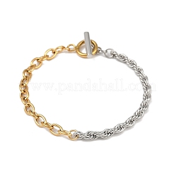 304 Stainless Steel Cable & Rope Chain Bracelets for Women&nbsp;BJEW-K279-03GP