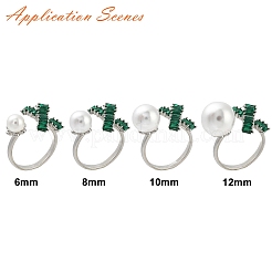 Bowknot & Flower Brass Micro Pave Cubic Zirconia Cuff Ring Settings&nbsp;KK-K297-20P