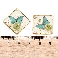 Transparent Epoxy Resin & Printed Pendants&nbsp;KK-F074-01D