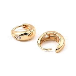 Brass Micro Pave Cubic Zirconia Hoop Earring&nbsp;EJEW-D078-34A-KCG