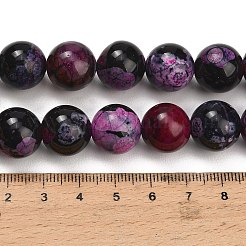 Natural Fire Crackle Agate(Dyed & Heated) Beads Strands&nbsp;G-K425-A06-14mm