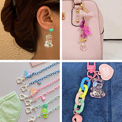 80Pcs 8 Colors Transparent Acrylic Pendants&nbsp;MACR-PJ0001-07