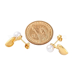 Rack Plating Brass Stud Earrings for Women&nbsp;EJEW-C125-22G