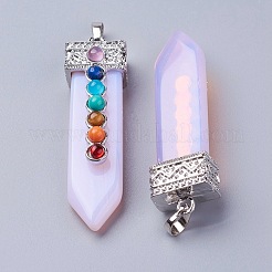 Opalite with Synthetic & Natural Mixed Stone Chakra Big Pendants&nbsp;G-E415-A06