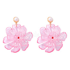 Transparent Acrylic Flower Dangle Earrings&nbsp;WG452BD-01