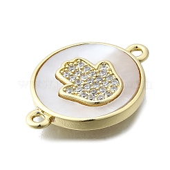 Hamsa Hand Connector Charms&nbsp;KK-V010-02G-02