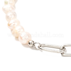 Vintage Natural Pearl Beaded Necklace for Girl Women&nbsp;NJEW-JN03678