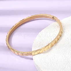 304 Stainless Steel Textured Hinged Cuff Bangles for Women&nbsp;SA-CBAC920-18G