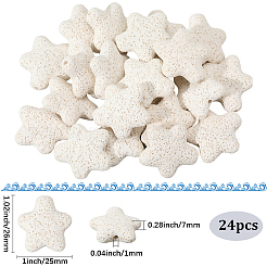 24Pcs Star Synthetic Lava Rock Beads&nbsp;G-PA0002-25B