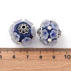 Handmade Resin Indonesia Round Beads&nbsp;IPDL-P005-21AS-01