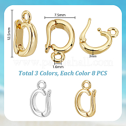 16Pcs 2 Colors Brass Micro Pave Cubic Zirconia Pendants Bails&nbsp;KK-GA0002-08